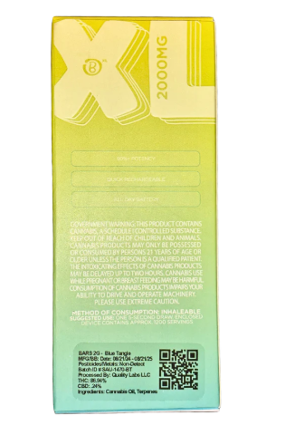 BARS BLUE TANGIE 2G DISPOSABLE XL