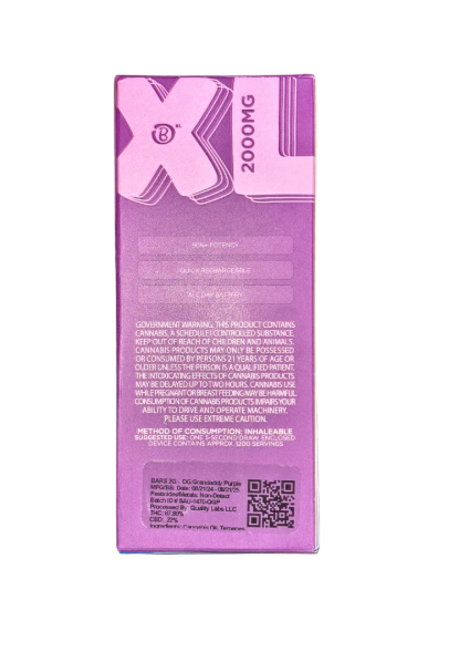 BARS XL "OG GRANDADDY PURPLE" 2G DISPOSABLE - Image 2